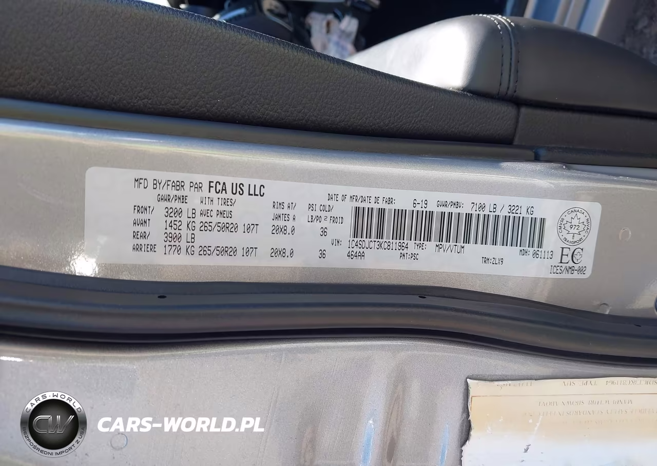 2019 Dodge Durango R-T VIN:1C4SDJCT3KC811964 - 9