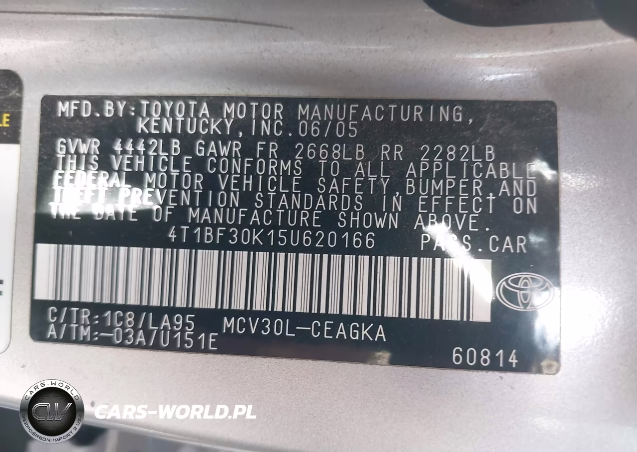 2005 Toyota Camry Xle V6 VIN:4T1BF30K15U620166 - 9