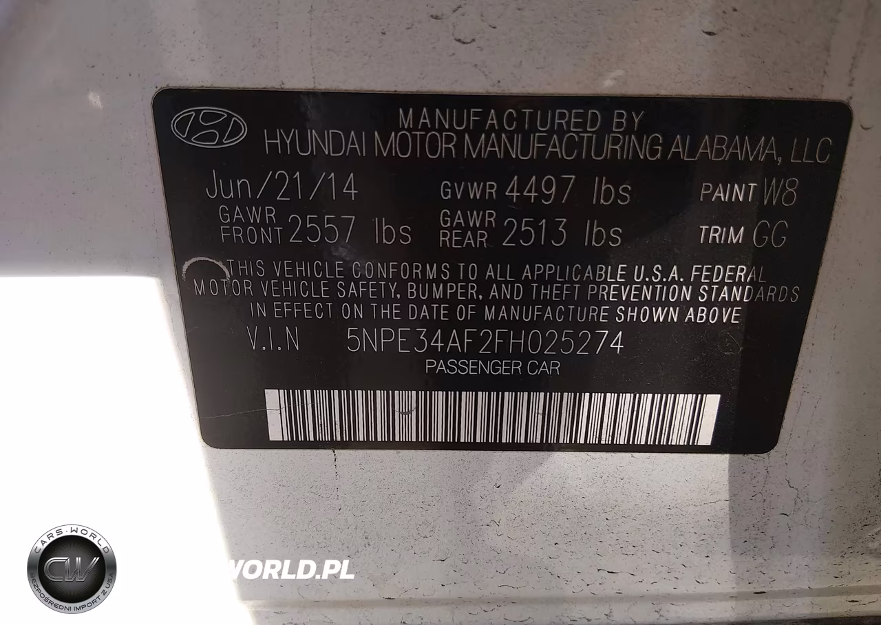 2015 Hyundai Sonata Limited VIN:5NPE34AF2FH025274 - 9
