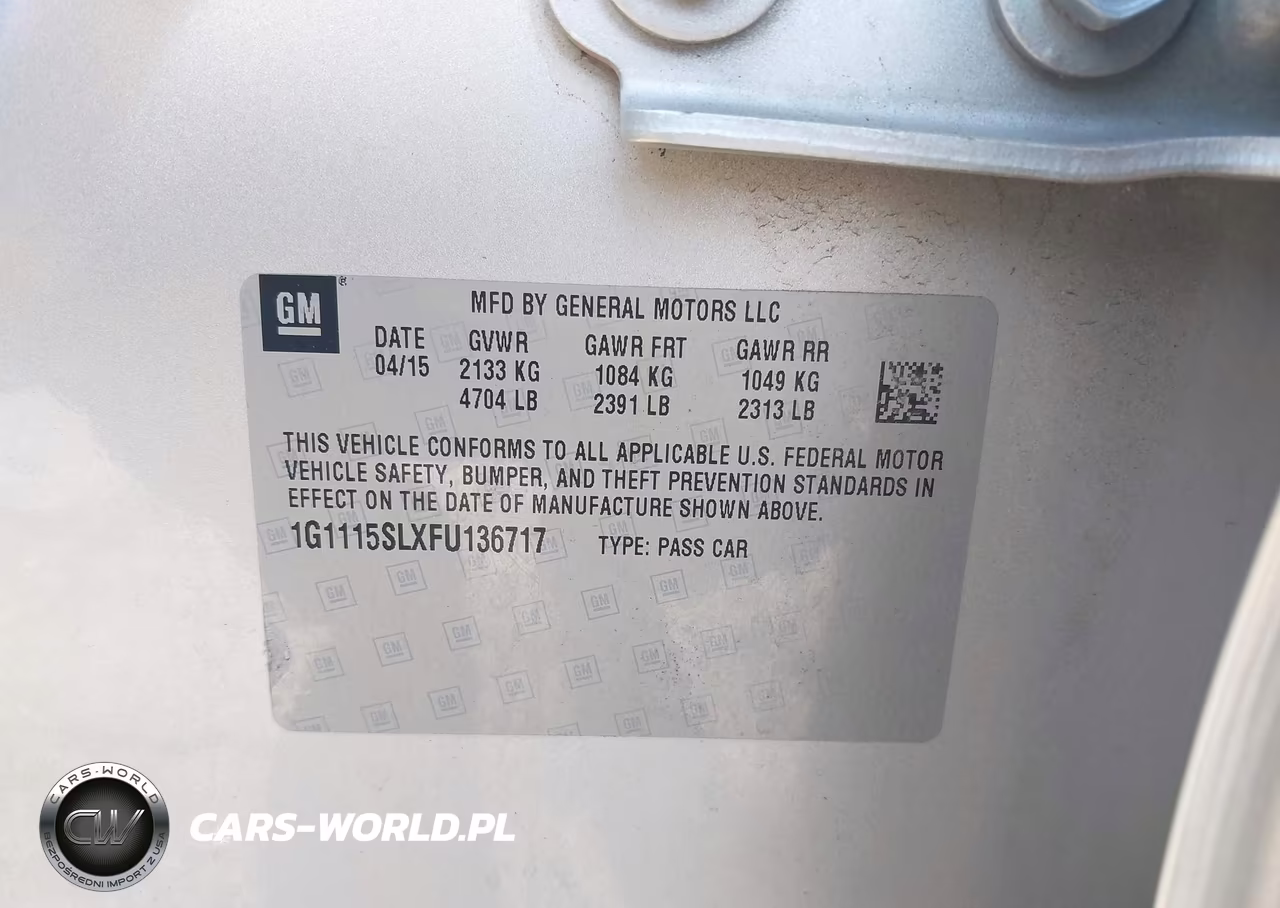 2015 Chevrolet Impala 1Lt VIN:1G1115SLXFU136717 - 9