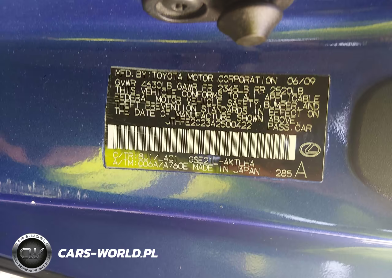 2010 Lexus Is 350C VIN:JTHFE2C23A2500422 - 9