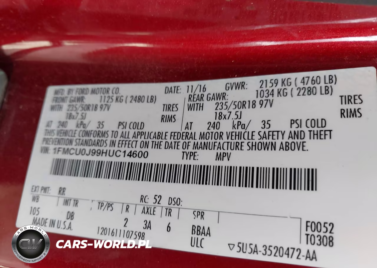 2017 Ford Escape Titanium VIN:1FMCU0J99HUC14600 - 9