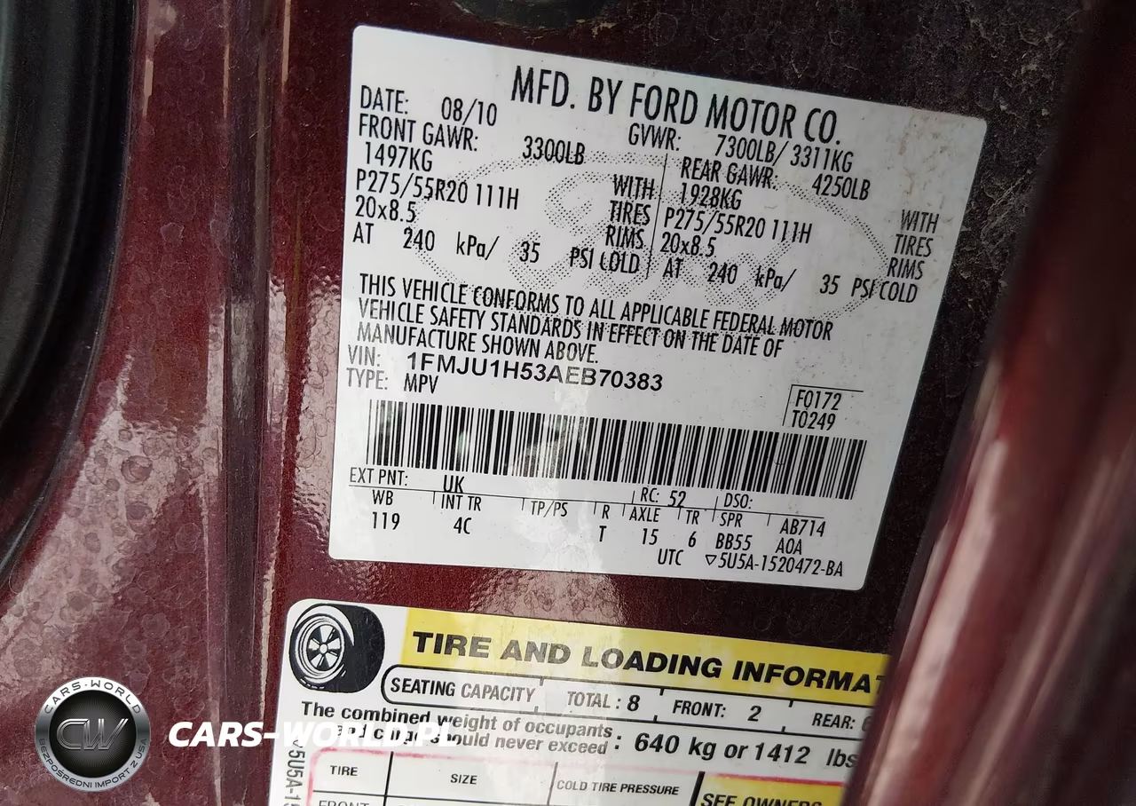 2010 Ford Expedition Eddie Bauer-King Ranch VIN:1FMJU1H53AEB70383 - 9