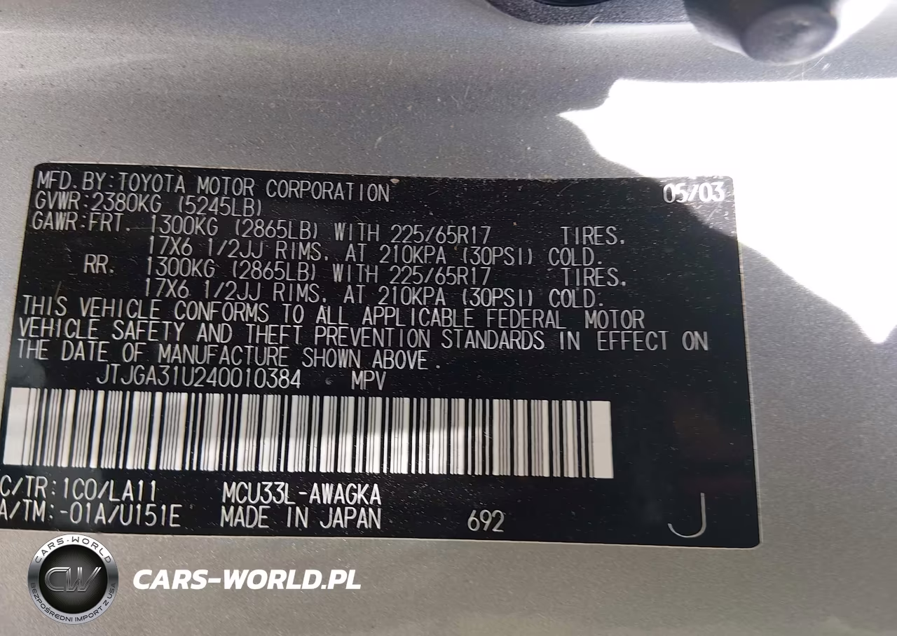 2004 Lexus Rx 330 VIN:JTJGA31U240010384 - 9