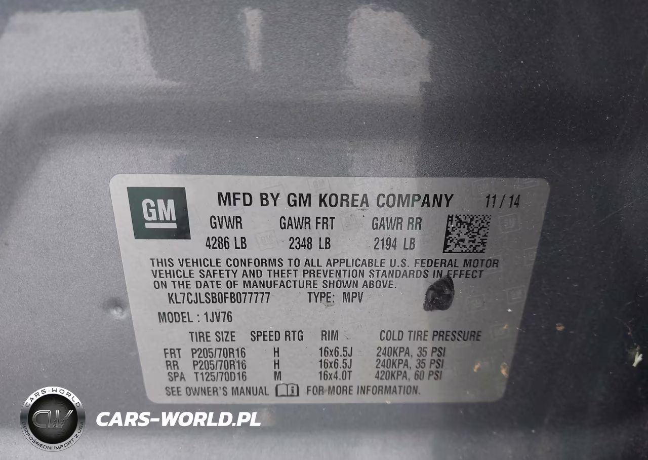 2015 Chevrolet Trax Lt VIN:KL7CJLSB0FB077777 - 9