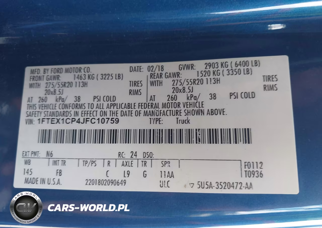 2018 Ford F-150 Xlt VIN:1FTEX1CP4JFC10759 - 9