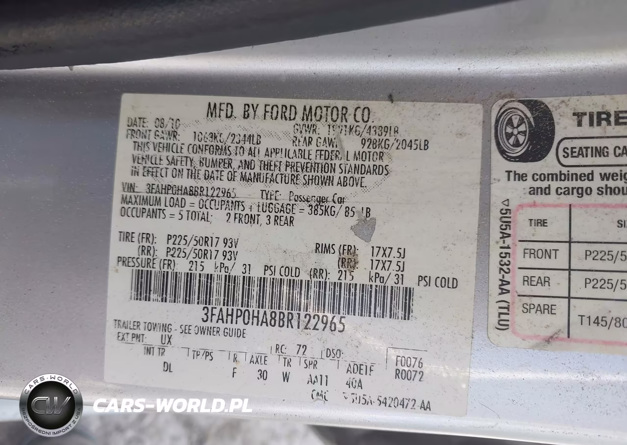 2011 Ford Fusion Se VIN:3FAHP0HA8BR122965 - 9