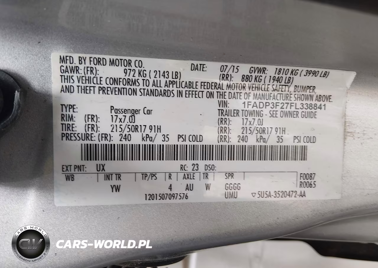 2015 Ford Focus Se VIN:1FADP3F27FL338841 - 9