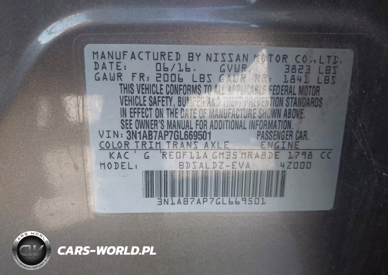 2016 Nissan Sentra Sv VIN:3N1AB7AP7GL669501 - 9