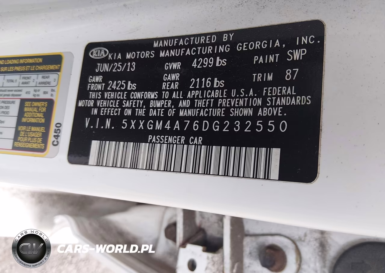 2013 Kia Optima Lx VIN:5XXGM4A76DG232550 - 9