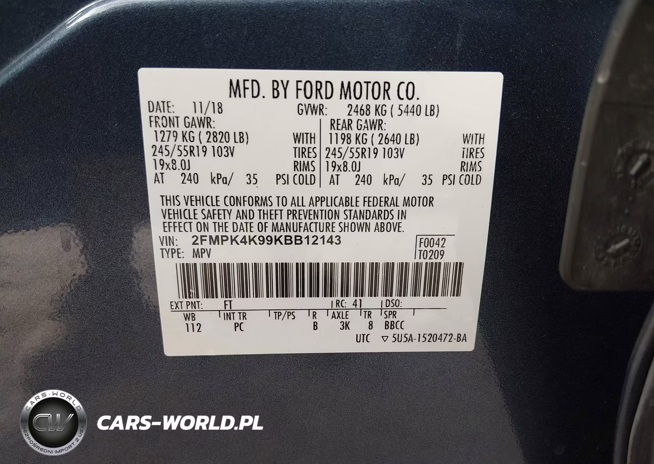 2019 Ford Edge Titanium VIN:2FMPK4K99KBB12143 - 9