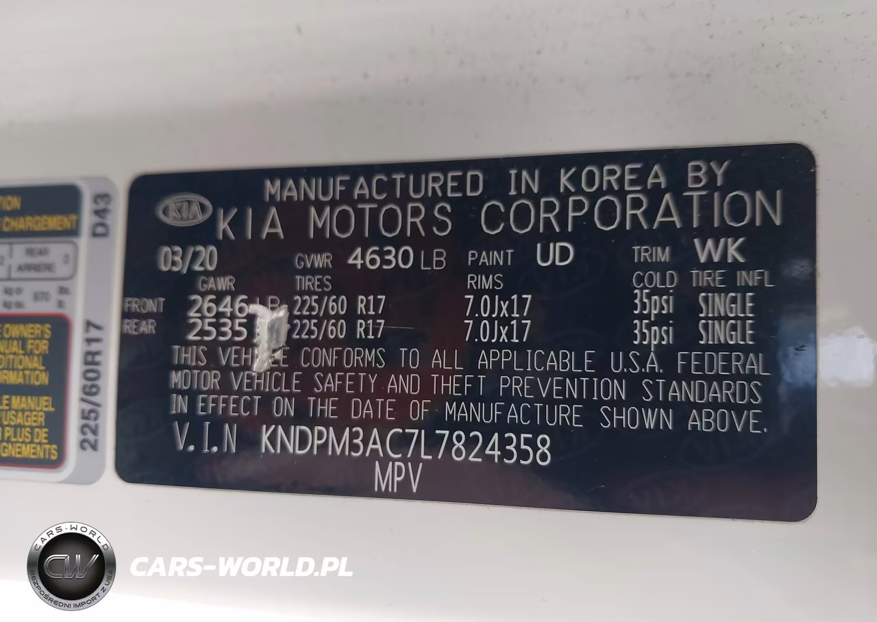 2020 Kia Sportage Lx VIN:KNDPM3AC7L7824358 - 9