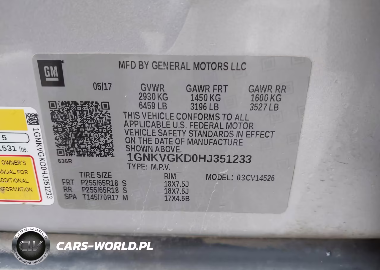2017 Chevrolet Traverse 1Lt VIN:1GNKVGKD0HJ351233 - 9