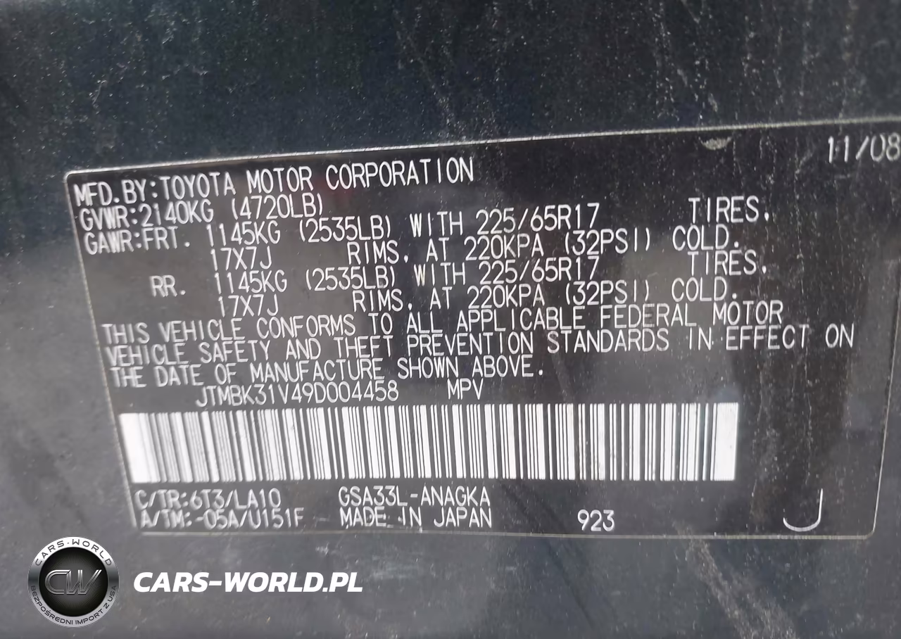 2009 Toyota Rav4 Limited V6 VIN:JTMBK31V49D004458 - 9