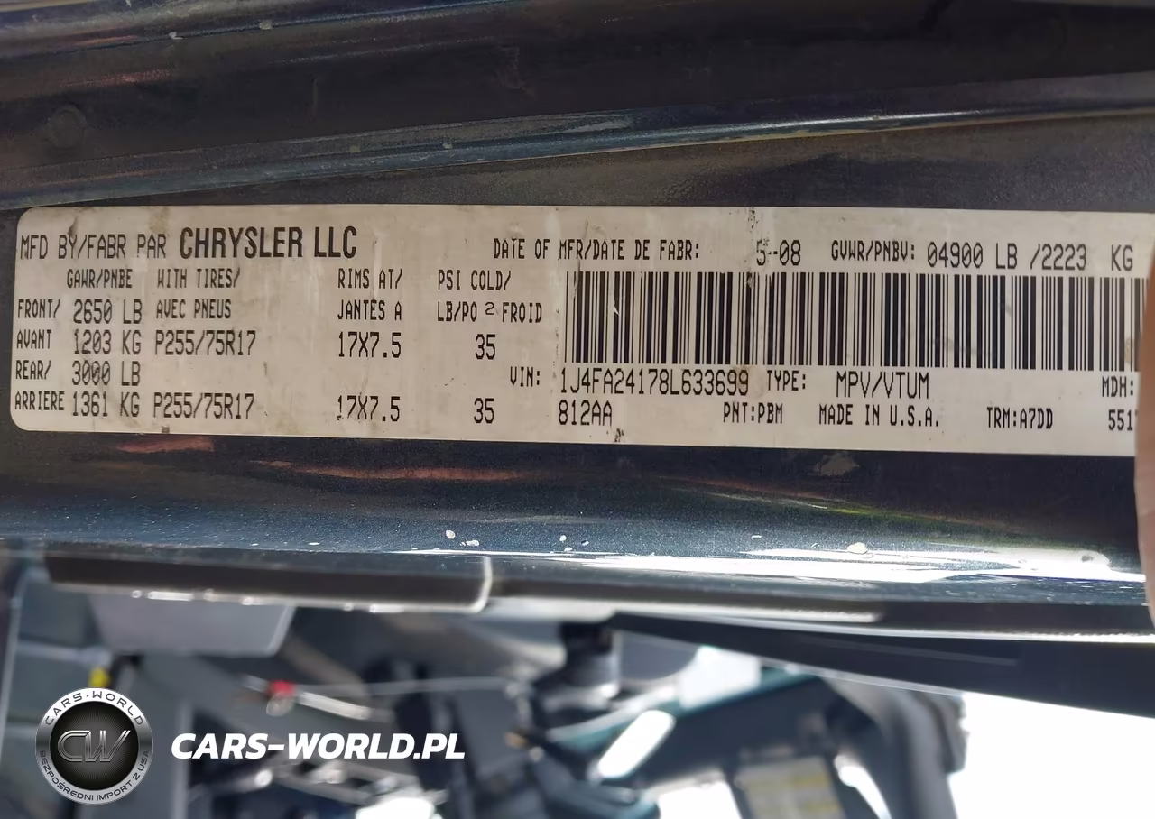 2008 Jeep Wrangler X VIN:1J4FA24178L633699 - 8