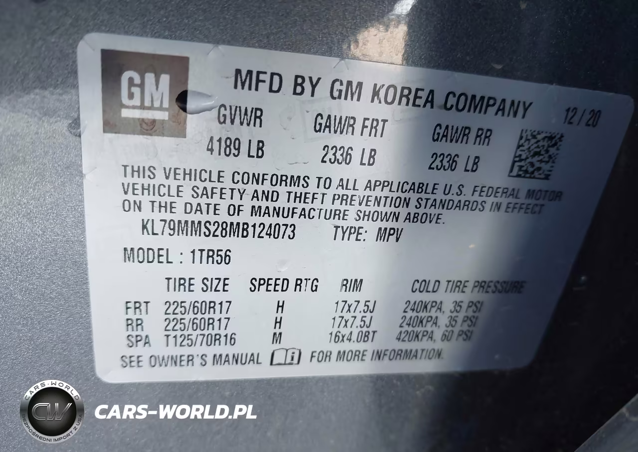 2021 Chevrolet Trailblazer Fwd Ls VIN:KL79MMS28MB124073 - 9