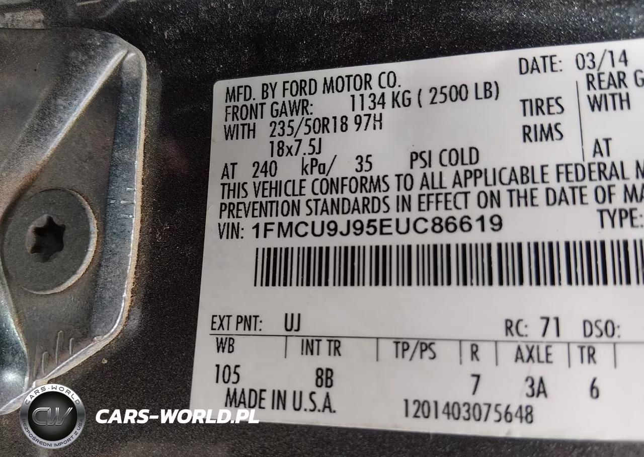 2014 Ford Escape Titanium VIN:1FMCU9J95EUC86619 - 9
