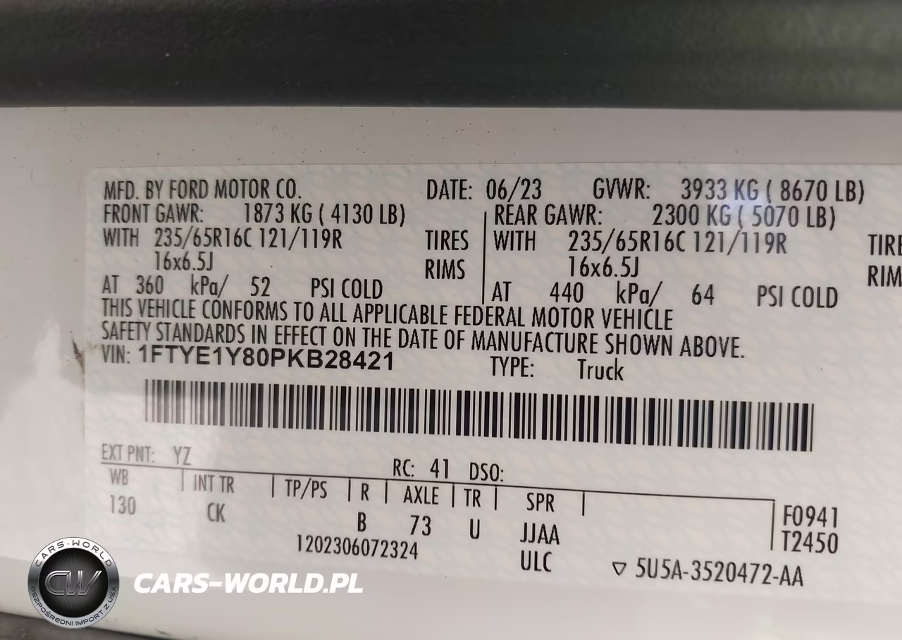 2023 Ford Transit-150 VIN:1FTYE1Y80PKB28421 - 9