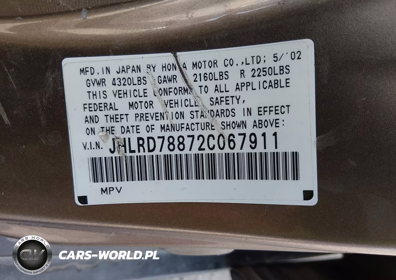 2002 Honda Cr-V Ex VIN:JHLRD78872C067911 - 9