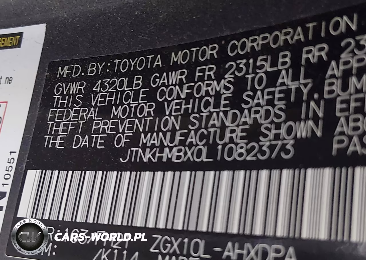 2020 Toyota C-Hr Le VIN:JTNKHMBX0L1082373 - 9