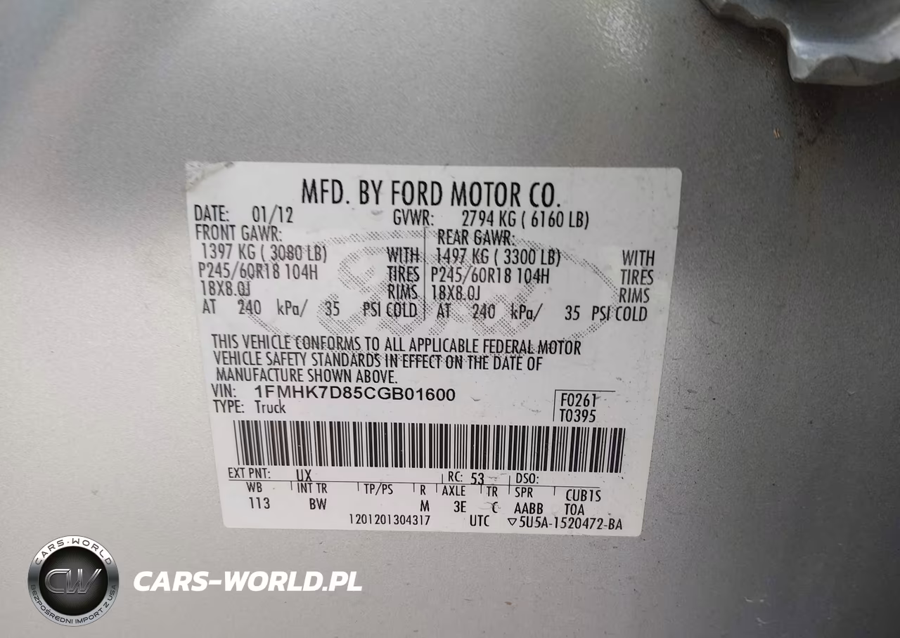 2012 Ford Explorer Xlt VIN:1FMHK7D85CGB01600 - 9