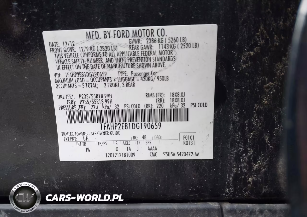 2013 Ford Taurus Sel VIN:1FAHP2E81DG190659 - 9