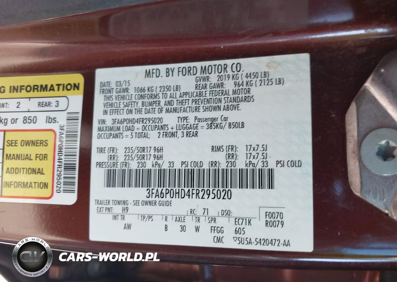 2015 Ford Fusion Se VIN:3FA6P0HD4FR295020 - 9