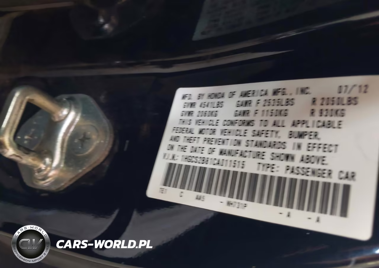 2012 Honda Accord 3.5 Ex-L VIN:1HGCS2B81CA011515 - 9