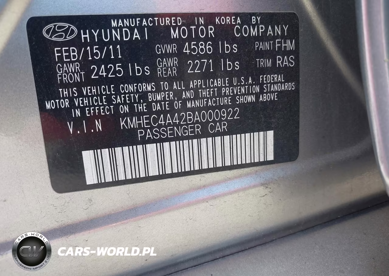 2011 Hyundai Sonata Hybrid VIN:KMHEC4A42BA000922 - 9