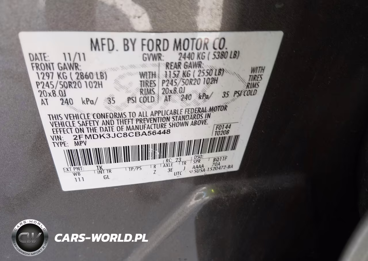 2012 Ford Edge Sel VIN:2FMDK3JC8CBA56448 - 9