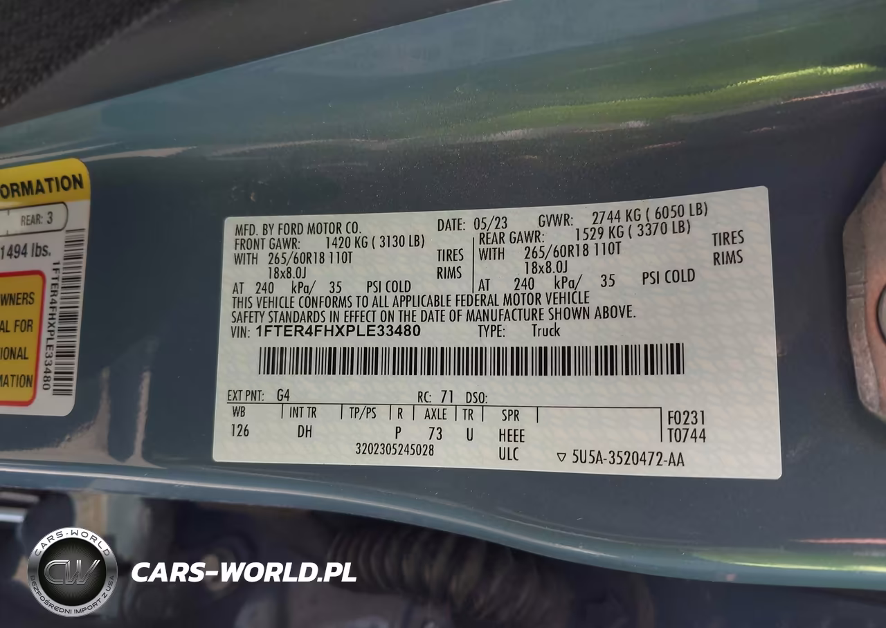 2023 Ford Ranger Lariat VIN:1FTER4FHXPLE33480 - 9