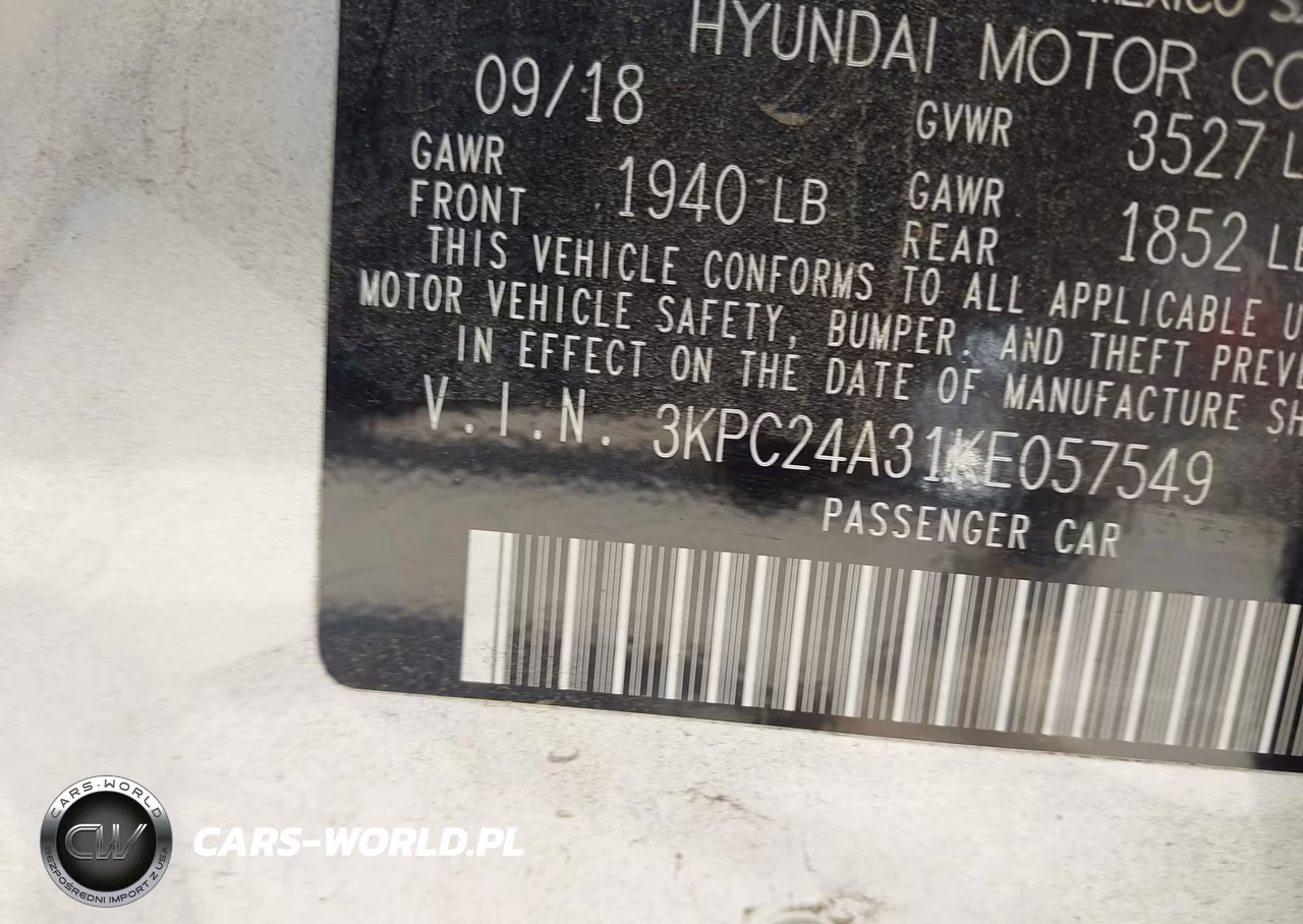 2019 Hyundai Accent Se VIN:3KPC24A31KE057549 - 9