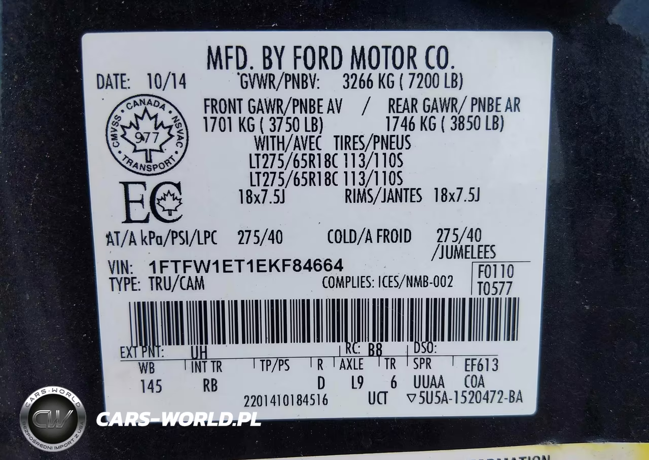 2014 Ford F-150 Fx4 VIN:1FTFW1ET1EKF84664 - 9