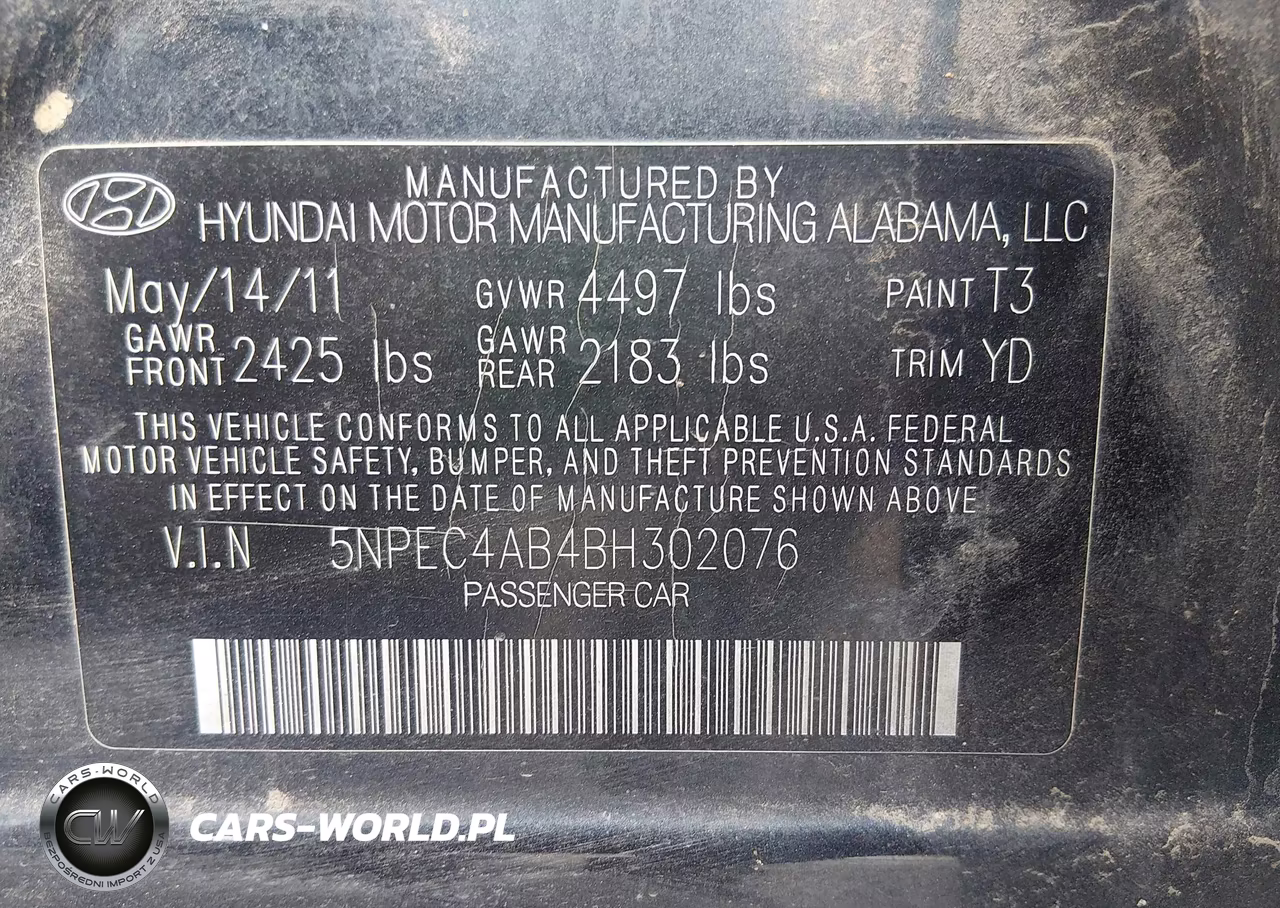 2011 Hyundai Sonata Limited 2.0T VIN:5NPEC4AB4BH302076 - 9