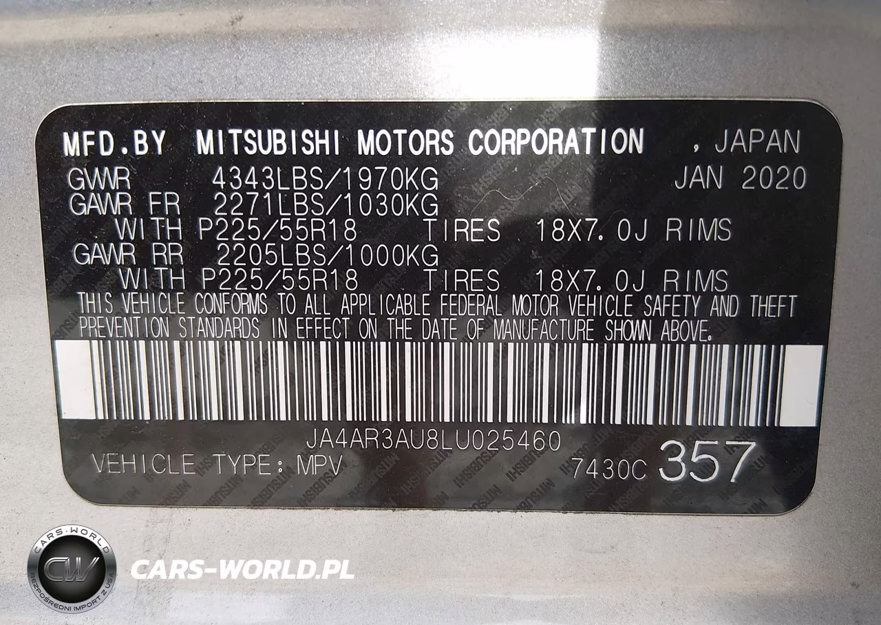 2020 Mitsubishi Outlander Sport 2.0 Se Awc VIN:JA4AR3AU8LU025460 - 9