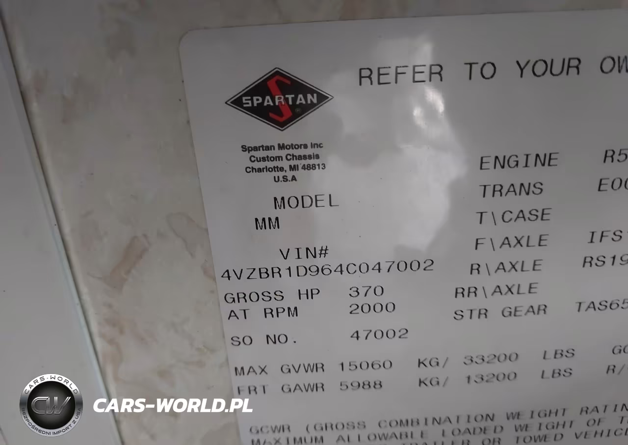 2004 Spartan Motors Motorhome 4Vz VIN:4VZBR1D964C047002 - 9