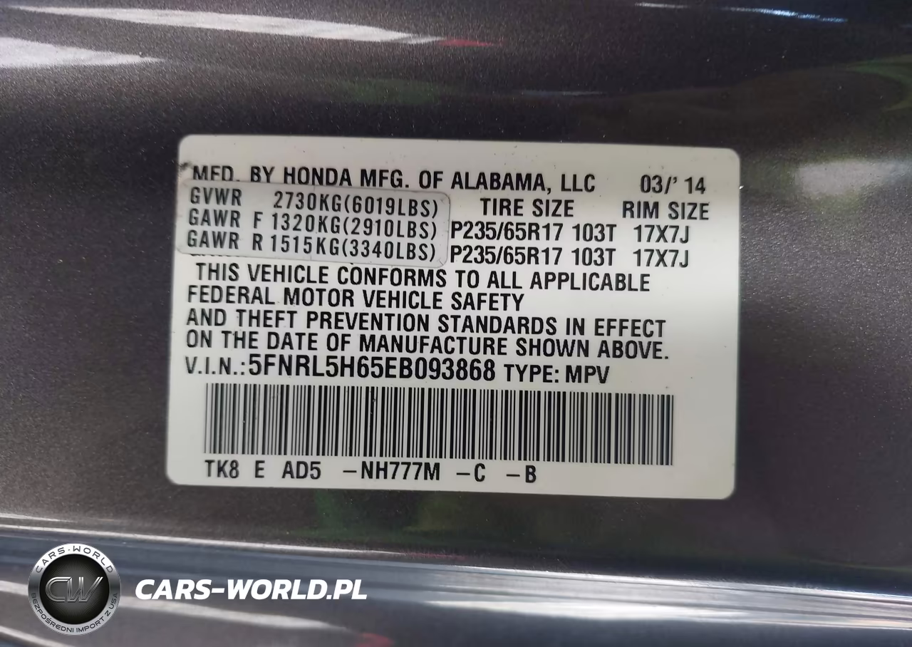 2014 Honda Odyssey Ex-L VIN:5FNRL5H65EB093868 - 9
