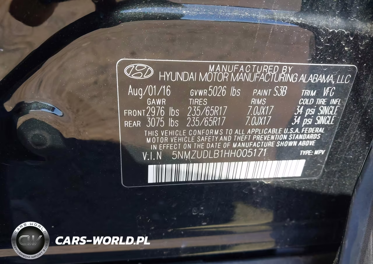 2017 Hyundai Santa Fe Sport 2.4L VIN:5NMZUDLB1HH005171 - 9