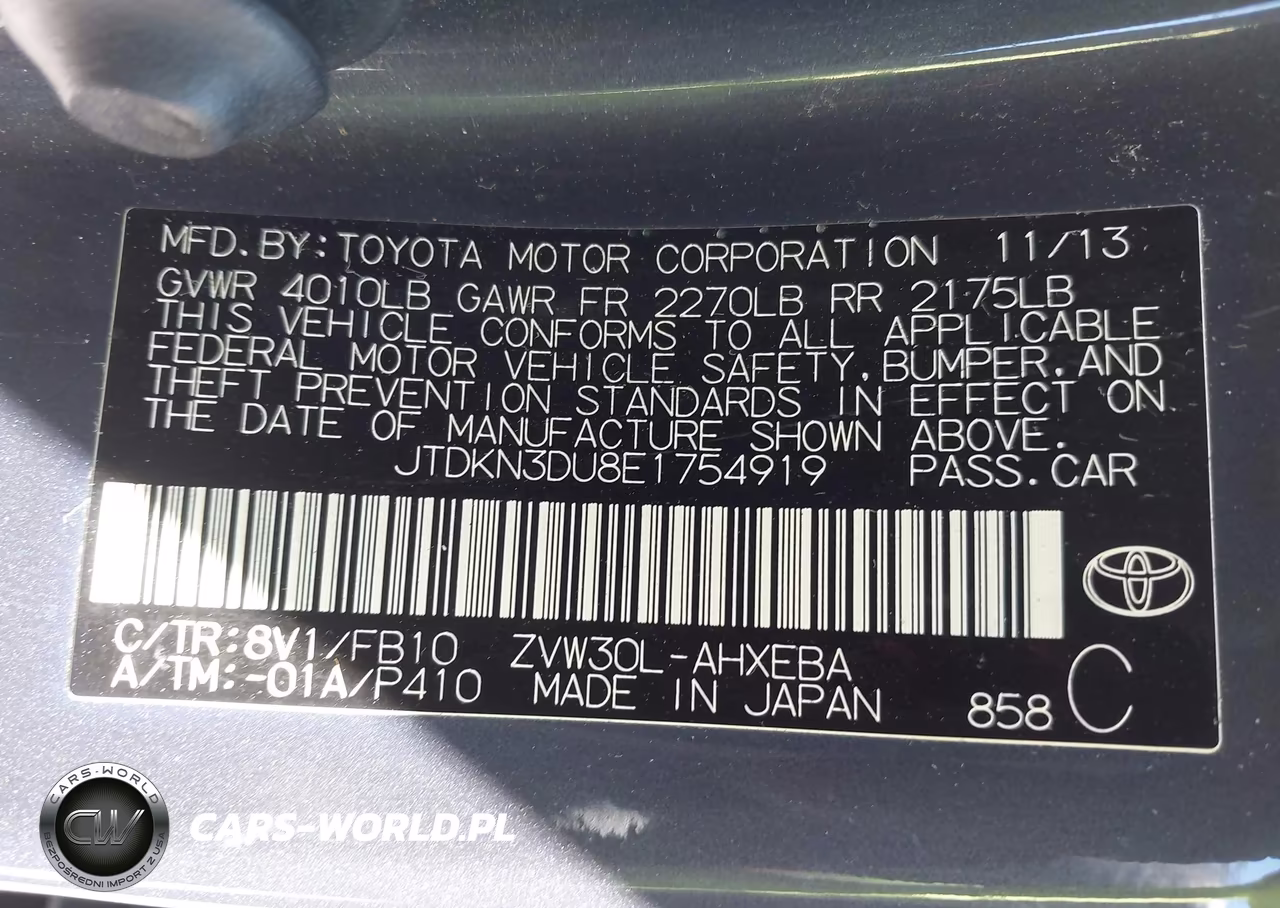 2014 Toyota Prius Two VIN:JTDKN3DU8E1754919 - 9