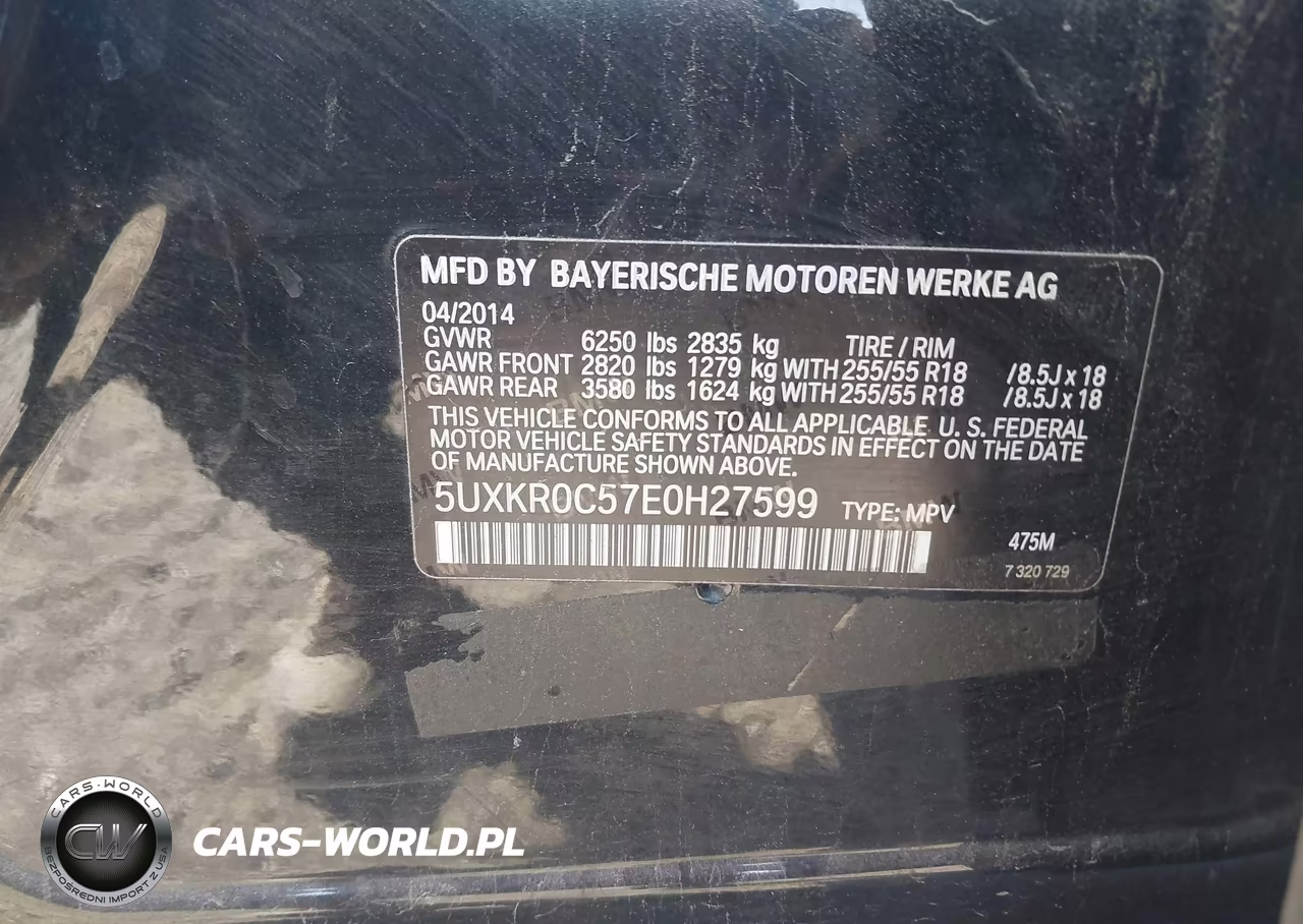 2014 BMW X5 xDrive35I VIN:5UXKR0C57E0H27599 - 9