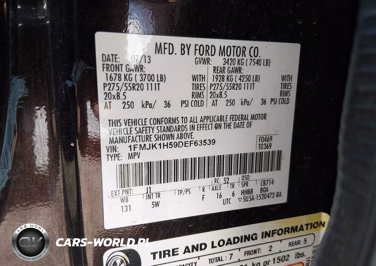 2013 Ford Expedition El King Ranch VIN:1FMJK1H59DEF63539 - 9