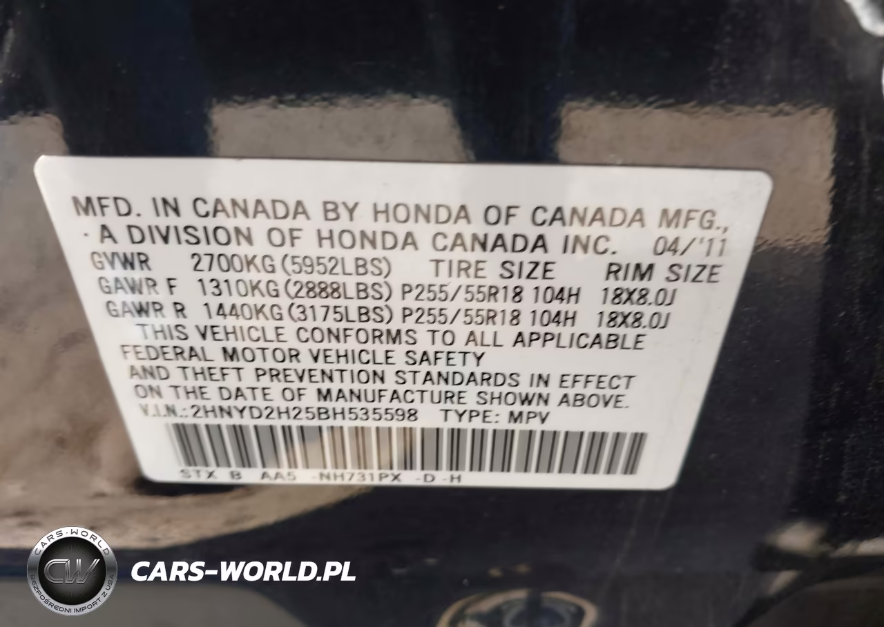 2011 Acura Mdx VIN:2HNYD2H25BH535598 - 9