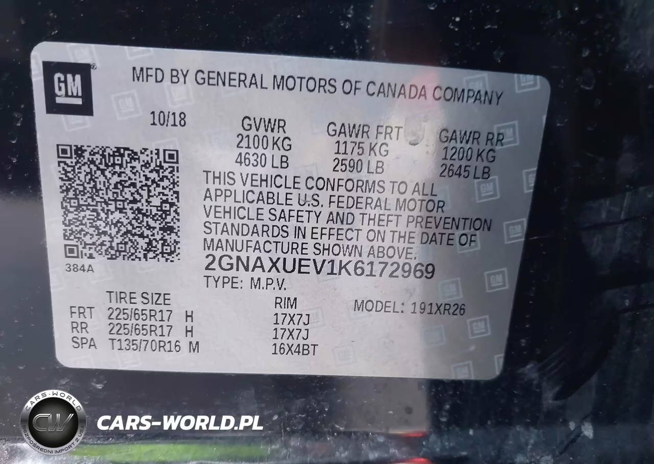 2019 Chevrolet Equinox Lt VIN:2GNAXUEV1K6172969 - 9