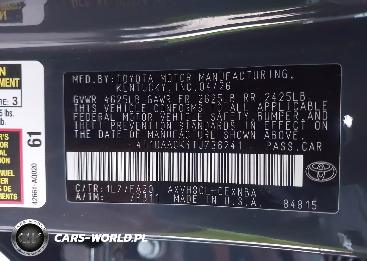 2026 Toyota Camry Le VIN:4T1DAACK4TU736241 - 9