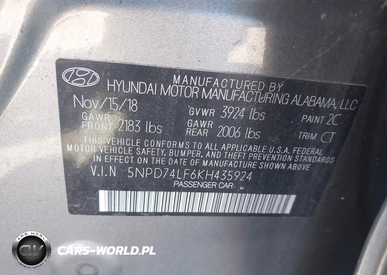 2019 Hyundai Elantra Se VIN:5NPD74LF6KH435924 - 9