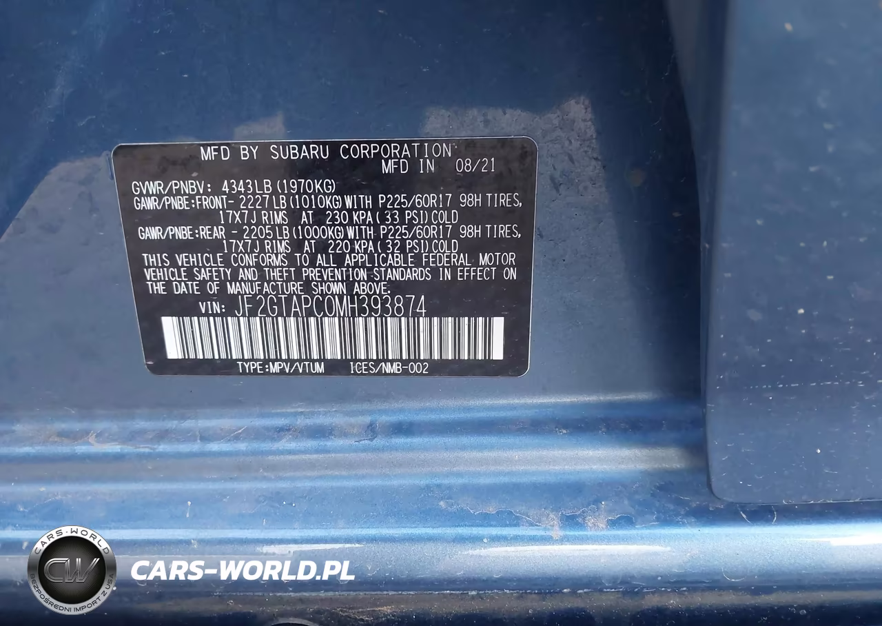 2021 Subaru Crosstrek Premium VIN:JF2GTAPC0MH393874 - 9