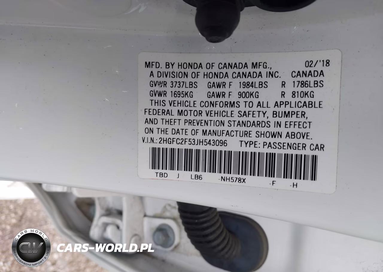 2018 Honda Civic Lx VIN:2HGFC2F53JH543096 - 9