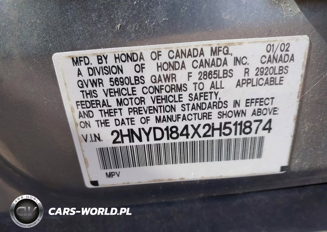 2002 Acura Mdx VIN:2HNYD184X2H511874 - 9