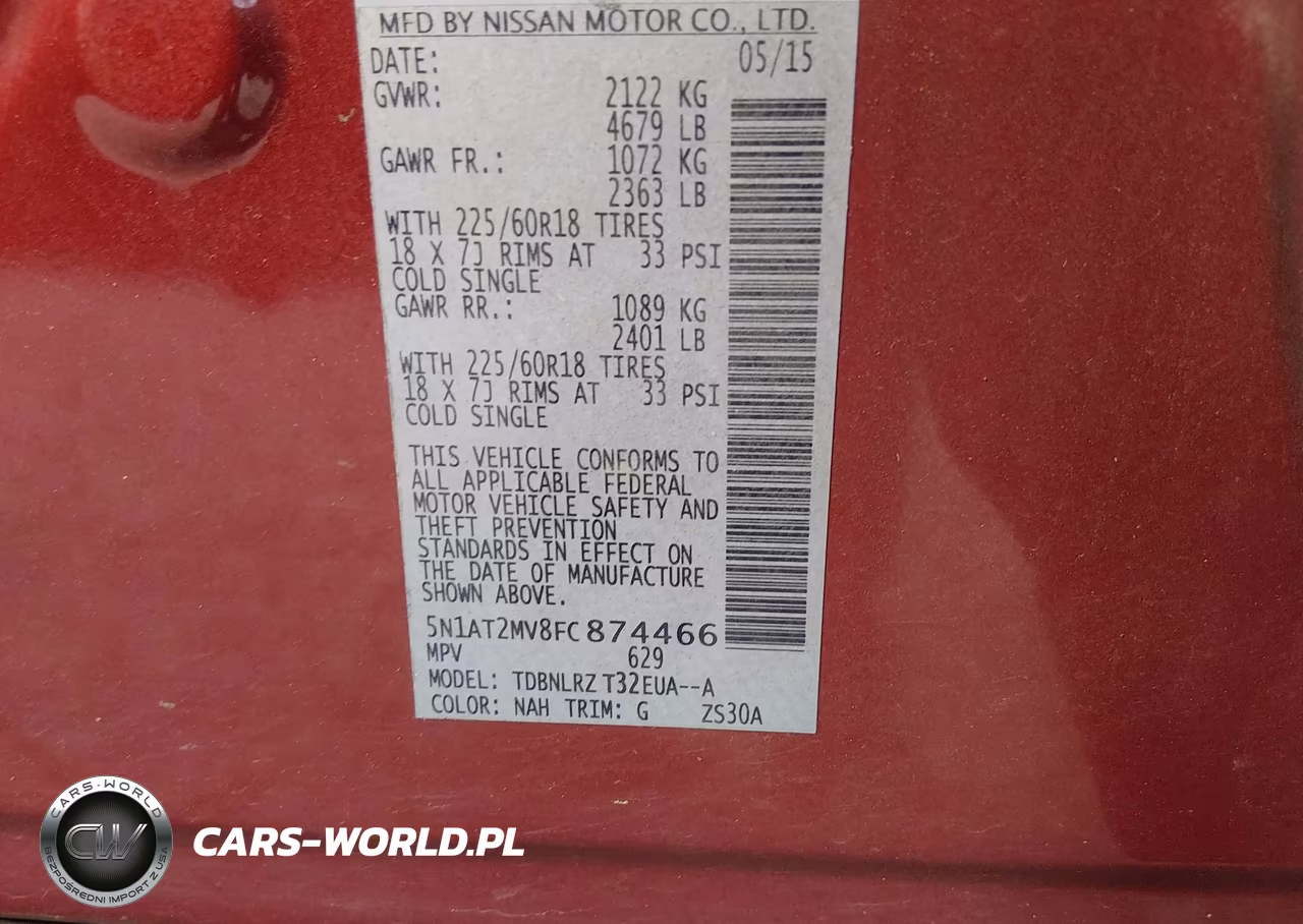 2015 Nissan Rogue Sl VIN:5N1AT2MV8FC874466 - 9