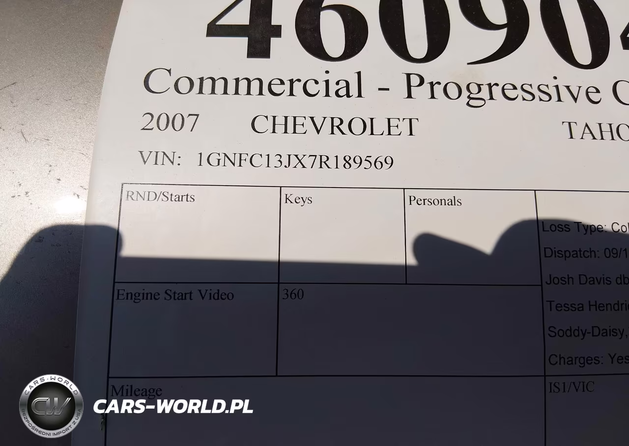 2007 Chevrolet Tahoe Lt VIN:1GNFC13JX7R189569 - 9